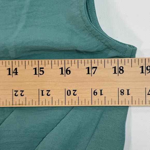 PrettyGarden Aqua Green Tie Front Sleeveless Blouse Women’s M 36” Chest - Picture 7 of 7